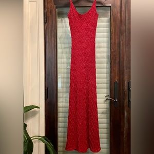 Vintage Red beaded Gown